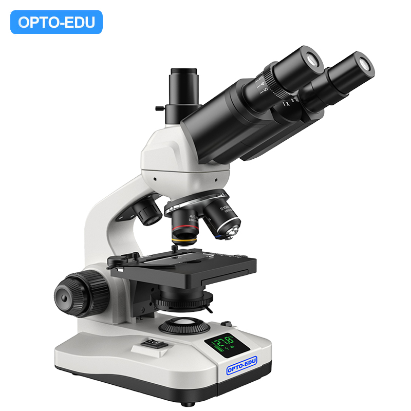 Student Microscope, Dual LED Light Source, Digital Screen, Seidentopf Trinocular